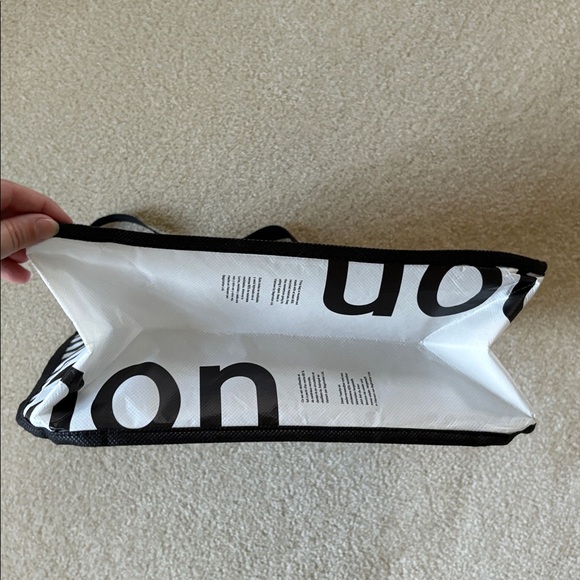 Lululemon Large Reusable Tote Bag Black White - Picture 5 of 5